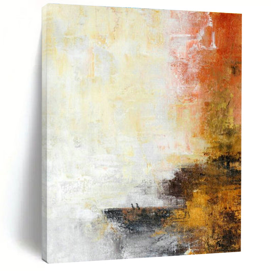 Yellow - Orange Abstract Art for Modern Café Communal Tables DLZ0066