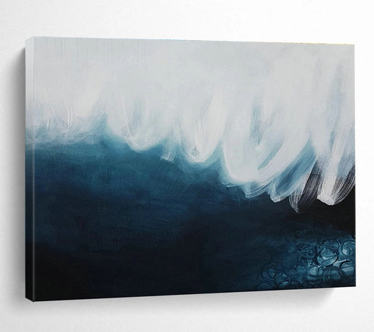 Blue - White Wave Abstract Art for Coastal - Themed Living Rooms DLZ2423