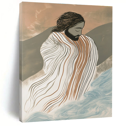 Figure in Striped Cloak for Spiritual Retreat & Art - Themed Library STSC1131