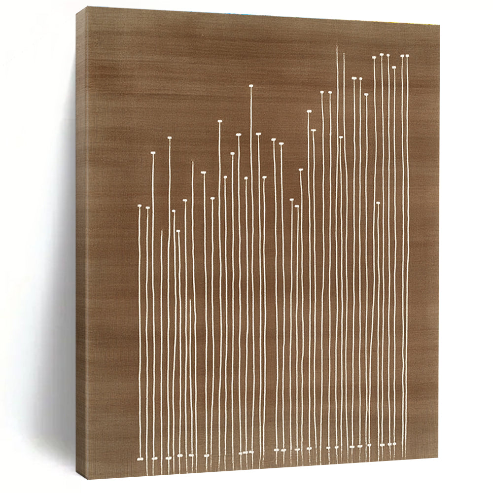 White Stalks on Brown for Minimalist Home Office & Nature - Inspired Art Gallery STSC929