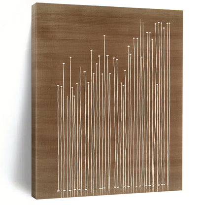 White Stalks on Brown for Minimalist Home Office & Nature - Inspired Art Gallery STSC929