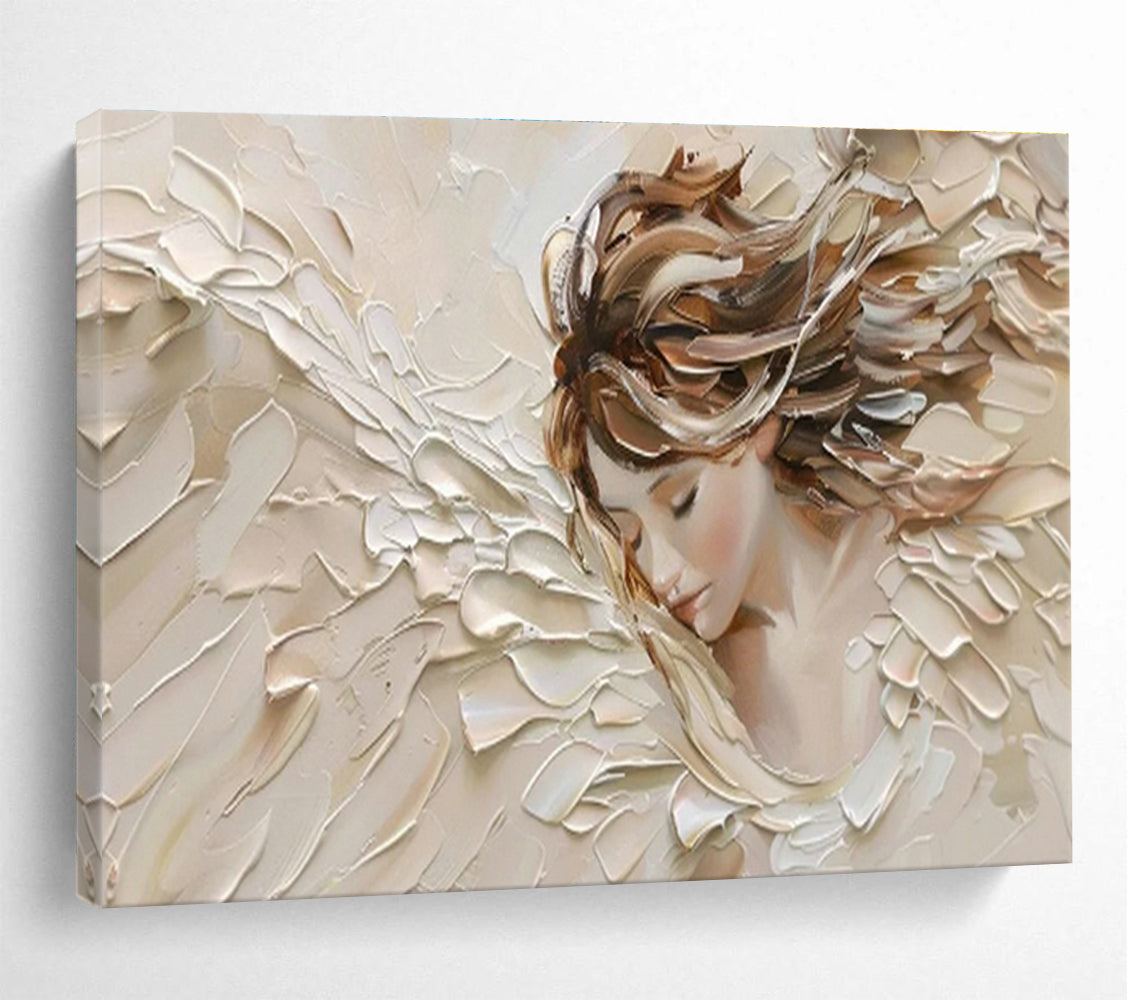 3D Angel Wings Portrait Art for Spiritual Bedroom Sanctuary DLZ2838