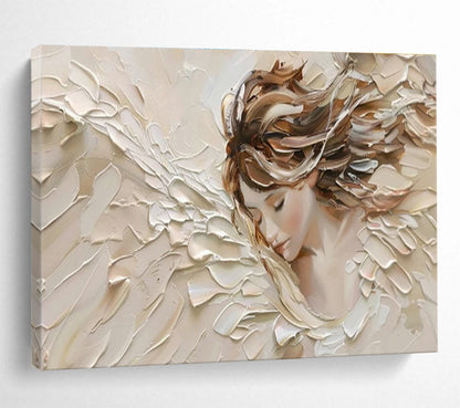 3D Angel Wings Portrait Art for Spiritual Bedroom Sanctuary DLZ2838