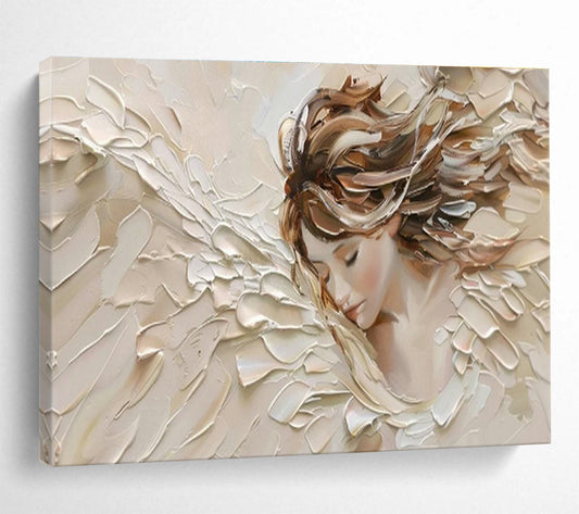 3D Angel Wings Portrait Art for Spiritual Bedroom Sanctuary DLZ2838