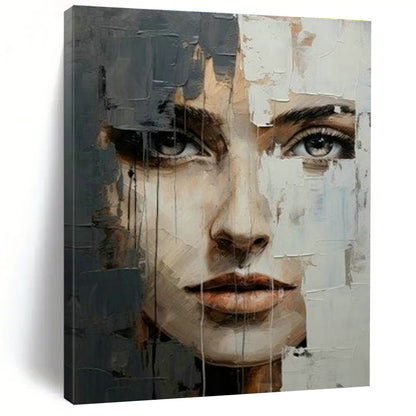 Abstract Portrait with Textured Layers for Bohemian Gallery & Art - Forward Bedroom DLZ2125