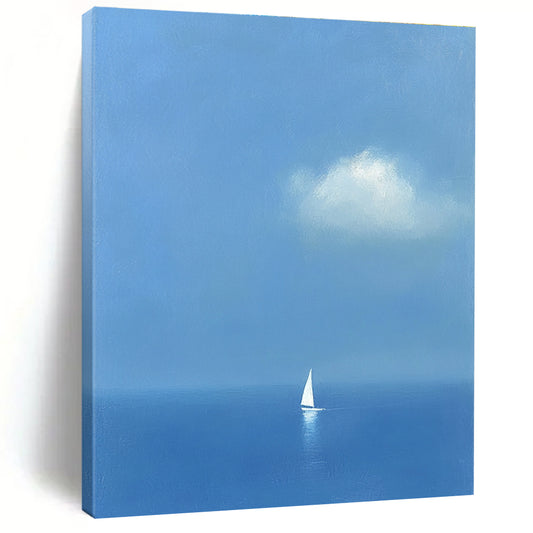 Solitary Sailboat at Sea for Minimalist Living Room & Relaxation Lounge STSC1255