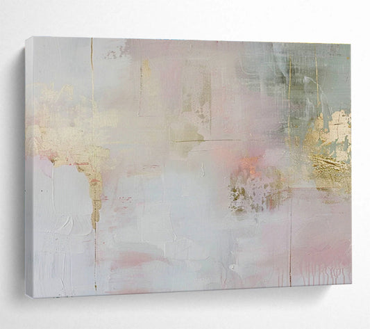 Gold - Pink Soft Abstract Art for Romantic Dressing Room DLZ2868