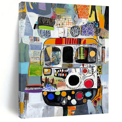 Colorful Bus Collage for Bohemian Café & Travel - Themed Gallery STSC820