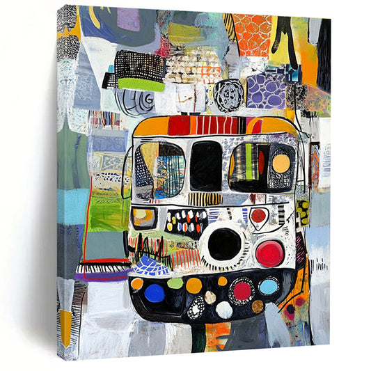 Colorful Bus Collage for Bohemian Café & Travel - Themed Gallery STSC820