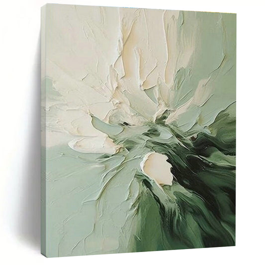 Textured Floral in Green Art for Botanical Boutique & Calming Yoga Studio DLZ1468