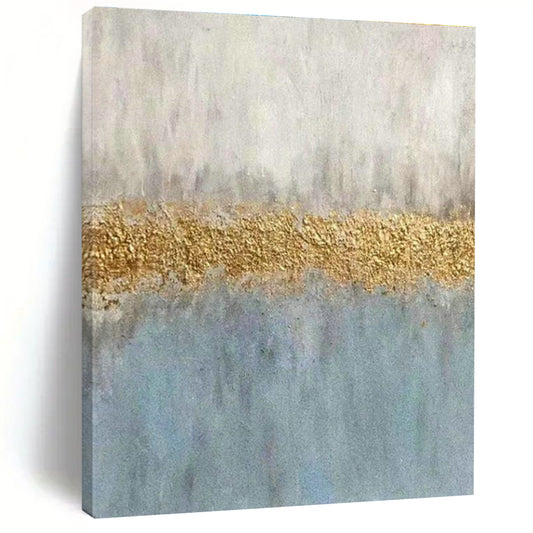 Gray - Gold - Blue Abstract Art for Living Room & Office DLZ0301