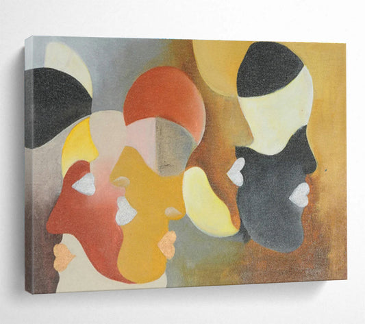 Geometric Faces Abstract Art: A Creative Hallway Focal Point DLZ2387