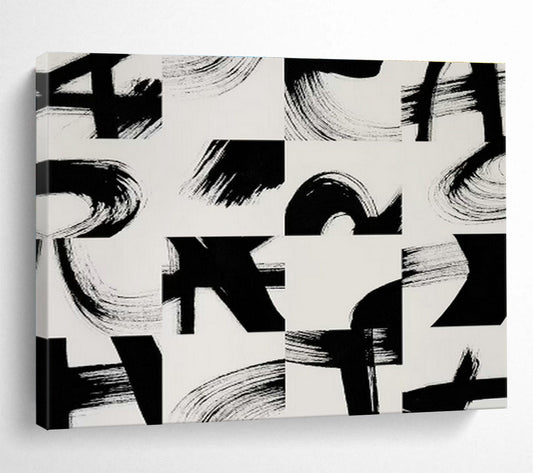 Ink - Brushstroke Collage Art for Contemporary Asian - Inspired Lounge DLZ2831