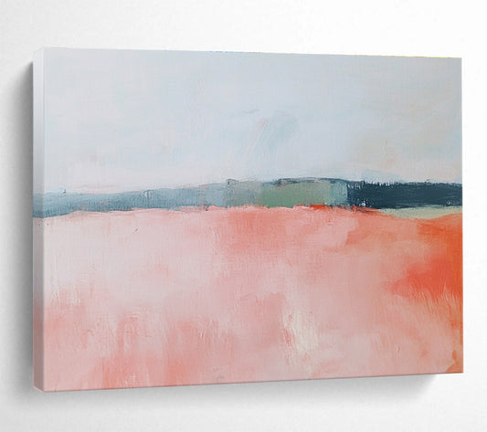 Soft Pink Field Abstract Art for Feminine Boutique & Calming Nursery SC055