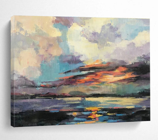 Sunset Sea View Abstract Art for Beachfront Hotel Balcony Lounges DLZ2581