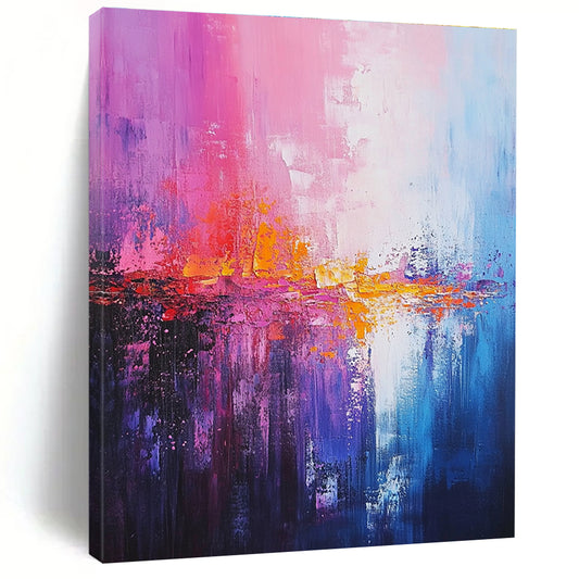 Vibrant Pink and Blue Abstract for Bohemian Living Room & Creative Studio STSC344