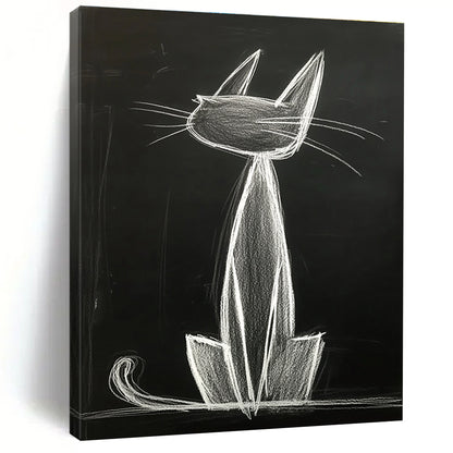 Chalk Cat Drawing for Playful Kids’ Room & Urban - Style Loft STSC1184