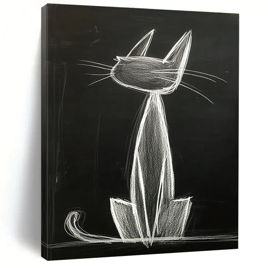 Chalk Cat Drawing for Playful Kids’ Room & Urban - Style Loft STSC1184