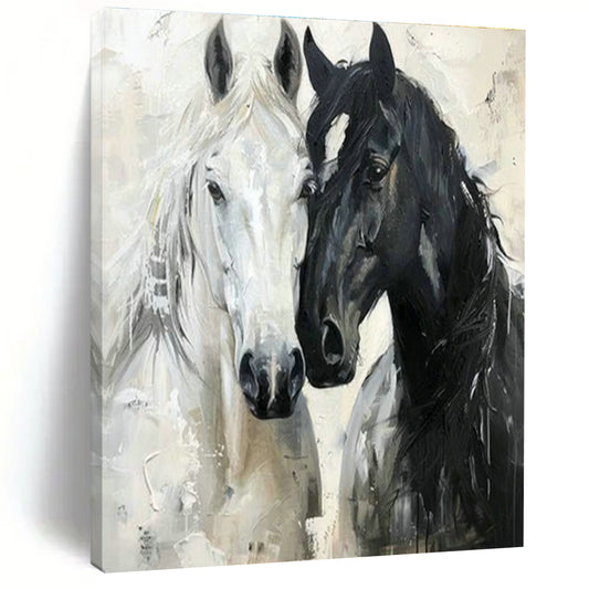 Black and White Horse Art for Equestrian Club Lounge & Western - Themed Home Office DLZ1408