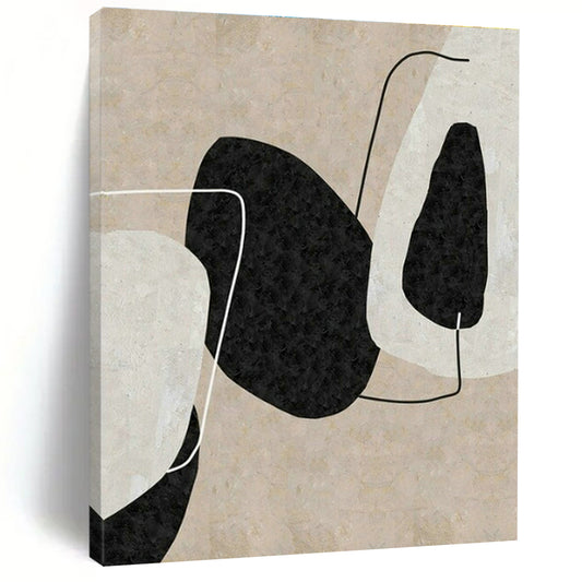 Beige - Black Geometric Abstract for Minimalist Office & Art Gallery DLZ2060