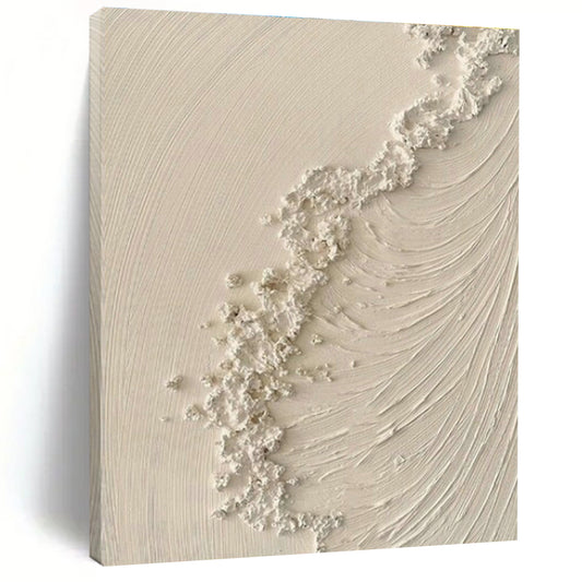 Textured White Art for Minimalist Spa & Scandinavian - Style Home Bathroom DLZ1526