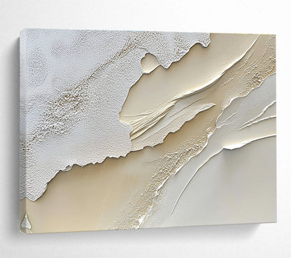 Textured White - Beige Layers Art for Luxury Spa & High - End Boutique SC459