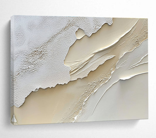 Textured White - Beige Layers Art for Luxury Spa & High - End Boutique SC459