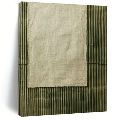 Linen - Textured Green Lines Art for Bedroom & Entryway DLZ0332