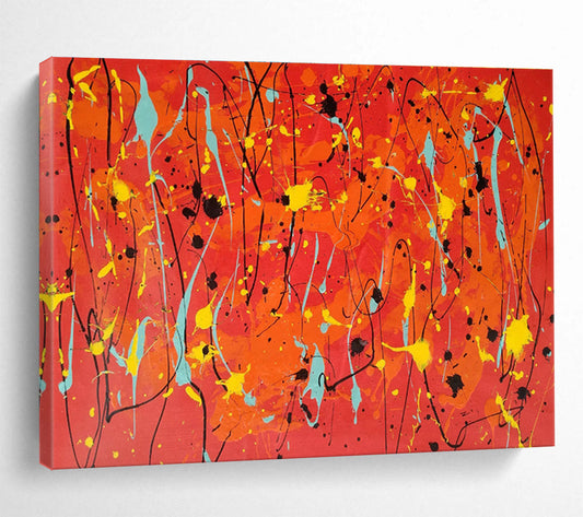 Orange - Red Splash Abstract Art for Vibrant Event Venue Backdrops DLZ2670