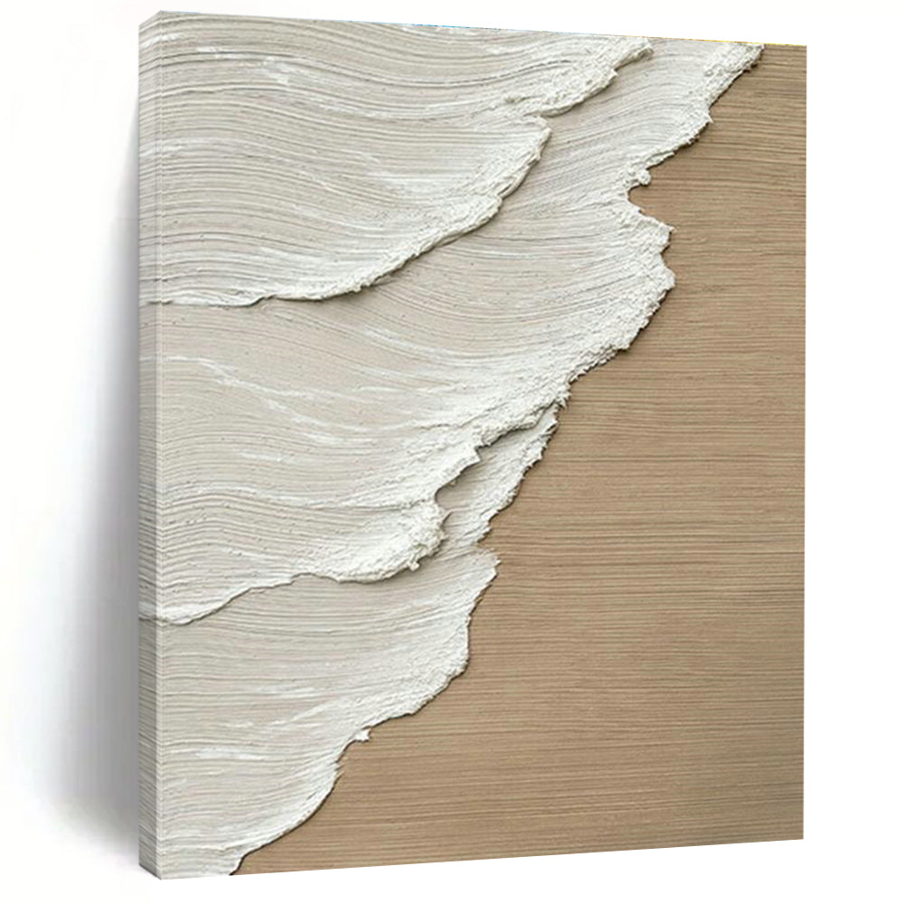 Beige and White Texture Art for Scandinavian - Style Home & Neutral - Toned Studio DLZ2176