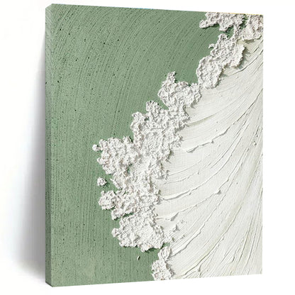 Green and White Textured Edge Art for Scandinavian - Style Café & Contemporary Living Room DLZ2202