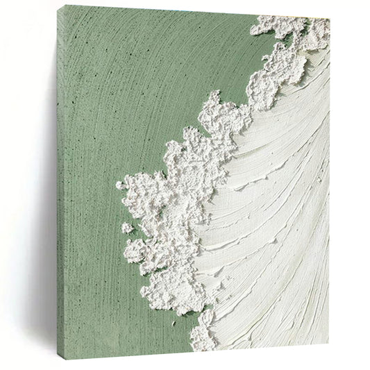 Green and White Textured Edge Art for Scandinavian - Style Café & Contemporary Living Room DLZ2202