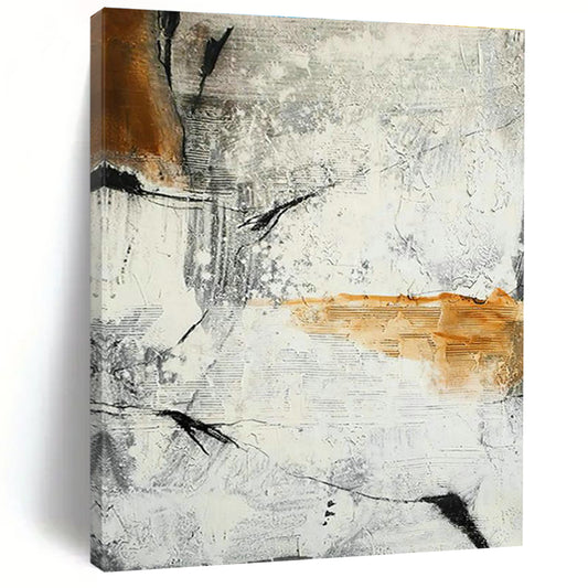 Gray - Orange Abstract Art for Industrial Loft & Contemporary Art Show DLZ2138