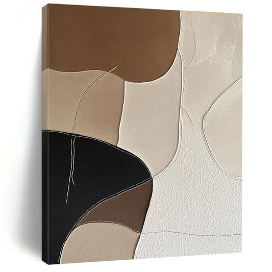 Brown and Beige Abstract Forms Art for Minimalist Living Room & Sophisticated Office Reception STSC1337
