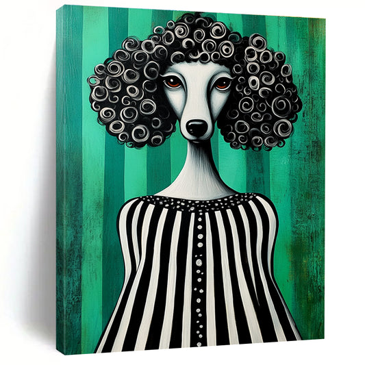 Poodle with Curly Hair for Vintage - style Pet Shop & Art - loving Bedroom STSC1001