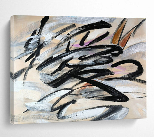 Ink - Stroke Abstract Art for Asian - Inspired Restaurant Decor DLZ2673