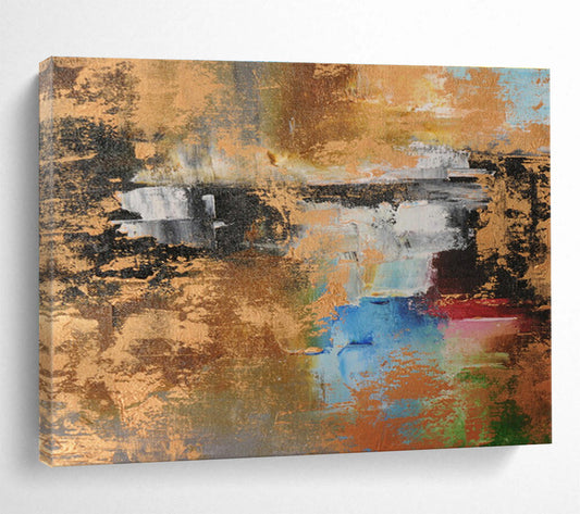 Golden - Brown Abstract Art for Elegant Living Rooms DLZ2403