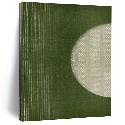 Green Circle & Lines Art for Japandi - Style Living Room & Creative Studio DLZ1367