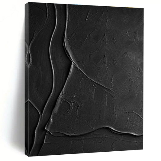 Black Textured Abstract Art for Industrial - Style Loft & Modern Art Gallery DLZ1970
