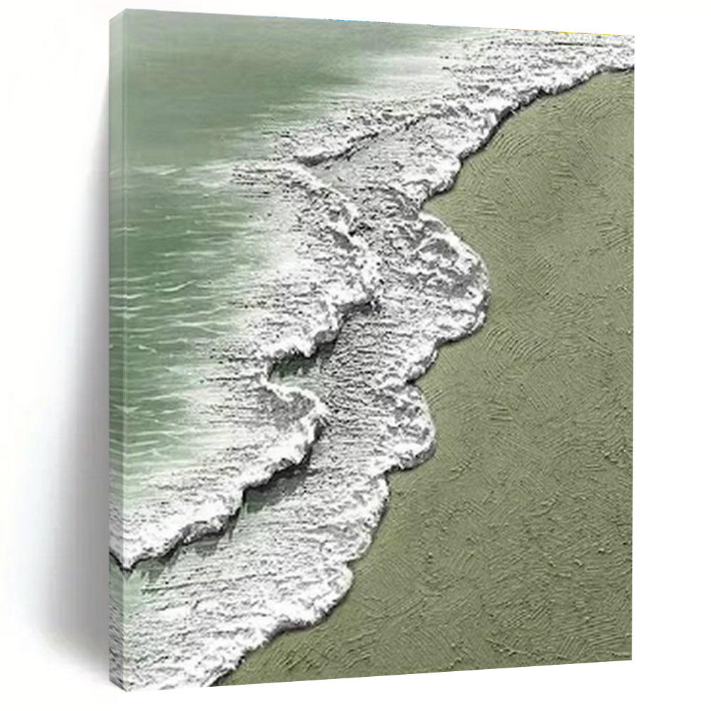 Textured Beach Wave Art for Beach House Living Room & Coastal Café DLZ1484