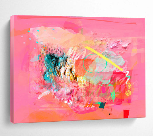 Pink - Orange Creative Abstract Art for Trendy Cafés DLZ2412