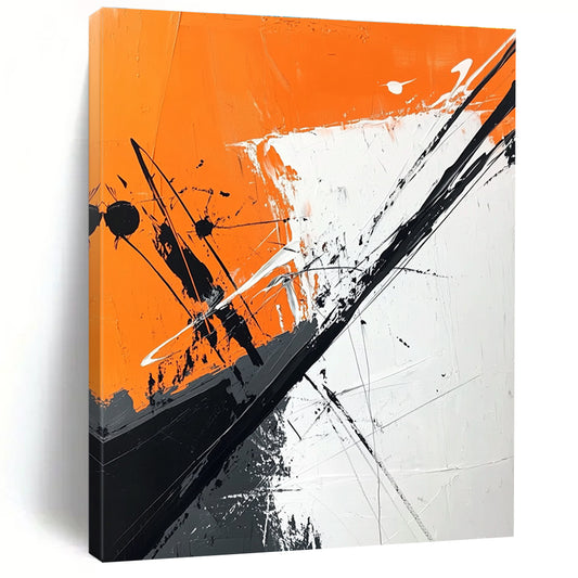 Bold Orange and Black Abstract Art for Modern Gym & Creative Studio STSC1118