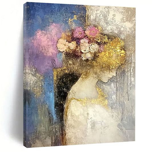 Woman with Floral Golden Headdress for Bohemian Bridal Suite & Art Gallery Exhibition STSC173