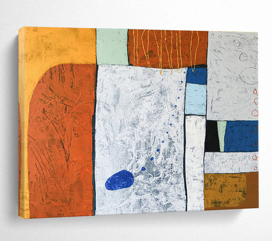 Orange - White Textured Abstract for Industrial Loft DLZ2940