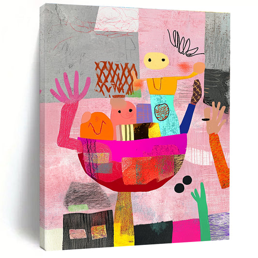 Playful Abstract Figures for Family - Friendly Daycare & Whimsical Art Studio STSC968