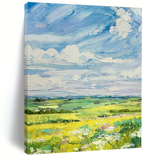 Vibrant Landscape Oil Painting for Countryside Café & Rustic Home Living Room DLZ1591