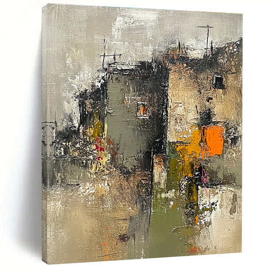 Abstract Village Scene for Rustic Home & Cultural - Inspired Restaurant STSC659