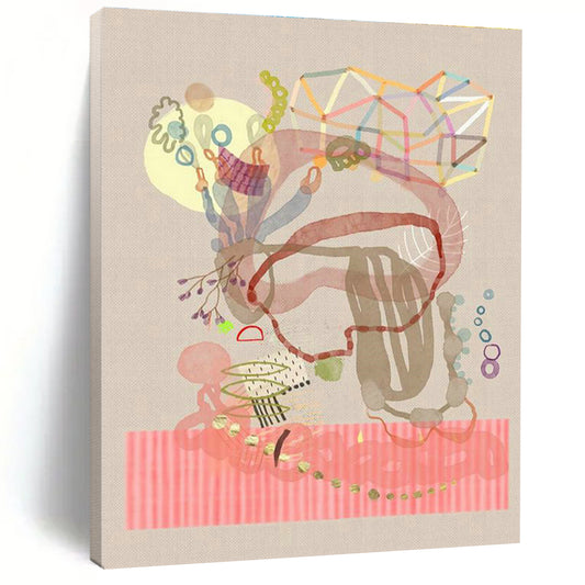 Collage Abstract Art for Bohemian Home Studio Corners DLZ0103