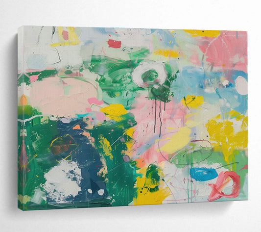 Vibrant Abstract Garden Art for Lively Kitchen Nook DLZ2866