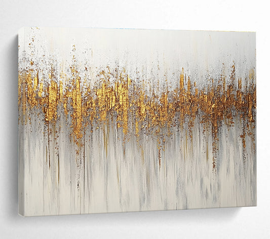 Gold - Accented Abstract Art for Luxury Hotel Lobby & Modern Home Dining Room SC209